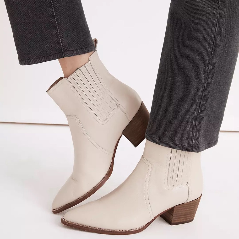 Madewell the western ankle boot in leather harvest moon
